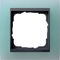 Установочная рамка Gira Event Opaque Салатового цвета с промежуточной рамкой "антрацит"