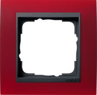 Установочная рамка Gira Event Opaque Красного цвета с промежуточной рамкой "антрацит"