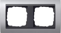 Установочная рамка Gira Event "Алюминий" с промежуточной рамкой "антрацит"