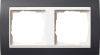 Установочная рамка Gira Event "Антрацит" с промежуточной рамкой белого глянцевого цвета