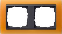 Установочная рамка Gira Event Opaque Оранжевого цвета с промежуточной рамкой "антрацит"