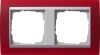 Установочная рамка Gira Event Opaque Красного цвета с промежуточной рамкой "алюминий"