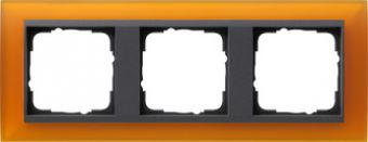 Установочная рамка Gira Event Opaque Янтарного цвета с промежуточной рамкой "антрацит"