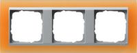 Установочная рамка Gira Event Opaque Оранжевого цвета с промежуточной рамкой "алюминий"