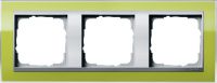 Установочная рамка Gira Event Clear Зеленого цвета с промежуточной рамкой "алюминий"