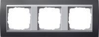 Установочная рамка Gira Event "Антрацит" с промежуточной рамкой "алюминий"