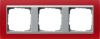 Установочная рамка Gira Event Opaque Красного цвета с промежуточной рамкой "алюминий"