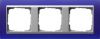 Установочная рамка Gira Event Opaque Синего цвета с промежуточной рамкой "алюминий"