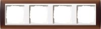 Установочная рамка Gira Event Opaque Темно-коричневого цвета с промежуточной рамкой белого глянцевого цвета