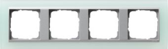 Установочная рамка Gira Event Opaque Салатового цвета с промежуточной рамкой "алюминий"