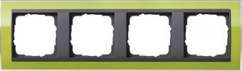Установочная рамка Gira Event Clear Зеленого цвета с промежуточной рамкой "антрацит"