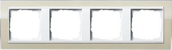 Установочная рамка Gira Event Clear Песочного цвета с промежуточной рамкой белого глянцевого цвета
