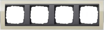 Установочная рамка Gira Event Clear Песочного цвета с промежуточной рамкой "антрацит"