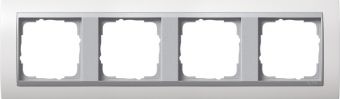 Установочная рамка Gira Event Белого глянцевого цвета с промежуточной рамкой "алюминий"