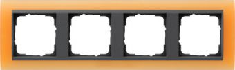 Установочная рамка Gira Event Opaque Оранжевого цвета с промежуточной рамкой "антрацит"