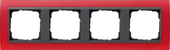 Установочная рамка Gira Event Opaque Красного цвета с промежуточной рамкой "антрацит"