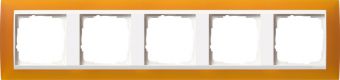 Установочная рамка Gira Event Opaque Янтарного цвета с промежуточной рамкой белого глянцевого цвета