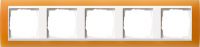 Установочная рамка Gira Event Opaque Оранжевого цвета с промежуточной рамкой белого глянцевого цвета