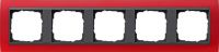 Установочная рамка Gira Event Opaque Красного цвета с промежуточной рамкой "антрацит"
