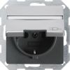 Розетка с заземляющими контактами 16 A, 250 В~ с откидной крышкой и полем для надписи