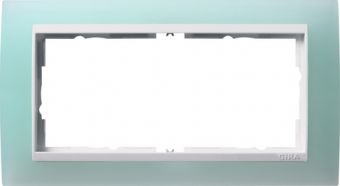 Установочная рамка Gira Event Opaque Салатового цвета с промежуточной рамкой белого глянцевого цвета