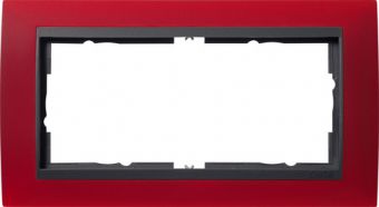 Установочная рамка Gira Event Opaque Красного цвета с промежуточной рамкой "антрацит"