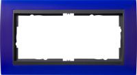 Установочная рамка Gira Event Opaque Синего цвета с промежуточной рамкой "антрацит"