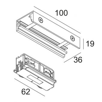 TRACK DIM CORNER 180° W
