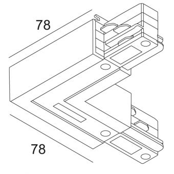 TRACK DIM CORNER 90° OUT A