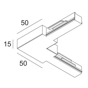 TRACK 2F CORNER 90° OUT W