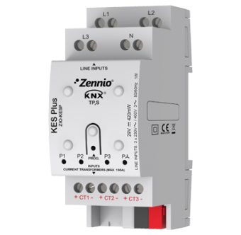 Счетчик электроэнергии KNX KES Plus для 1-фазных или 3-фазных электроустановок