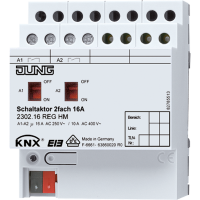 KNX актуатор коммутирующий, 2 группы, 2302.16 REGHM