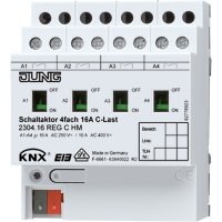 KNX актуатор коммутирующий, 4 группы, C-нагрузка, 2304.16 REGCHM