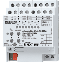 KNX актуатор жалюзи 4 группы AC 110 – 230 В, 2 группы DC 12 – 48 В, 2504 REGHE