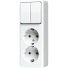 2-gang SCHUKO® socket 16 A / 250 V ~with 2-gang switch 10 AX / 250 V ~, 625 A WW