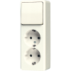 2-gang SCHUKO® socket 16 A / 250 V ~with 1-gang / 2-way switch 10 AX / 250 V ~, 626 A