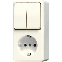 SCHUKO® socket 16 A / 250 V ~with 2-gang switch 10 AX / 250 V ~, 675 A