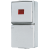 SCHUKO® socket 16 A / 250 V ~with 1-gang / 2-way switch with indicator light 10 AX 250 V ~, 676 KOW
