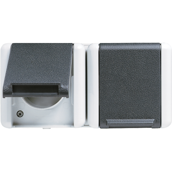 2-gang socket, French/Belgian system, 8221 FKI W