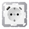 SCHUKO® socket with USB charger, A 1520-15 CA WWM