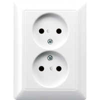 2-gang socket, 2-pole without earth 16 A / 250 V ~, AS 5010 U WW