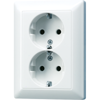 2-gang SCHUKO® socket 16 A / 250 V ~, AS 5020 KIU WW