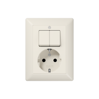 SCHUKO® socket 16 A / 250 V ~with 2-gang switch 10 AX / 250 V ~, AS 5575 EU