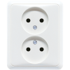 2-gang socket, 2-pole without earth 16 A / 250 V ~, CD 5010 WW