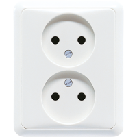 2-gang socket, 2-pole without earth 16 A / 250 V ~, CD 5010 WW