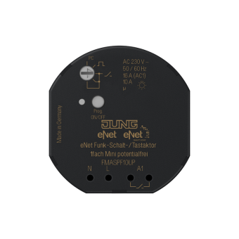 eNet radio switch/push-button actuator with floating contact, 1-gang mini, FM AS PF 10 UP