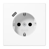 SCHUKO® socket with USB charger, LS 1520-18 C WW