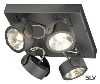 KALU 4 SQUARE LED светильник накладной 60Вт с LED 3000К, 4000лм, 4х 60°, черный