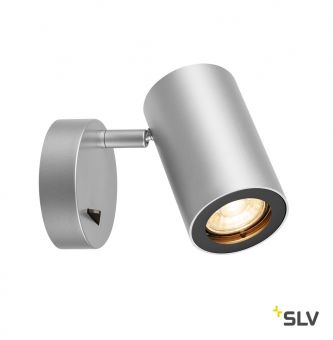 ENOLA_B SINGLE SPOT светильник накладной для лампы GU10 50Вт макс., с выключателем, серебр./ черный