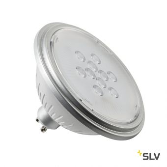 LED QPAR111 GU10 источник света 230В, 7Вт, 3000K, 730лм, 25°, серебристый корпус